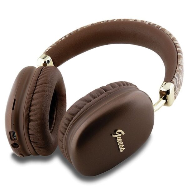 GUESS wireless headphones bluetooth GUBHK1GCTCSW (Gcube Metallic Script Logo) brown – Bild 2