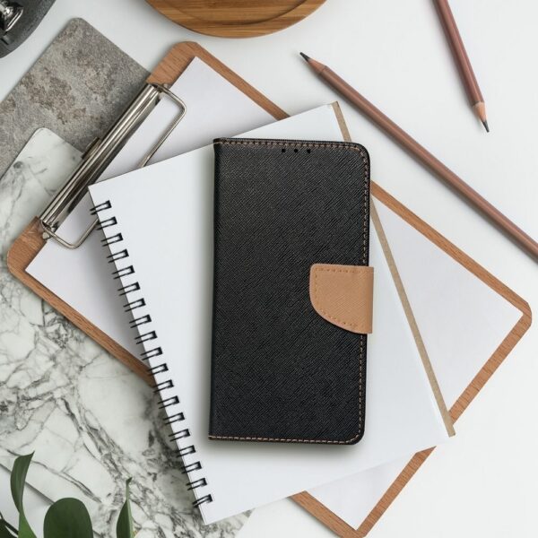 FANCY Book case for IPHONE 15 black / gold – Bild 5