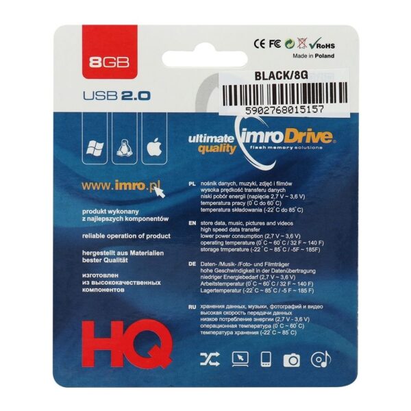 IMRO pendrive BLACK 8GB USB2.0 – Bild 2