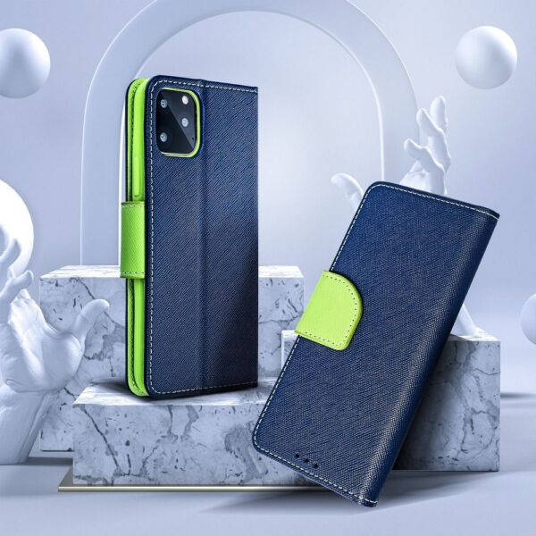 FANCY Book case for NOKIA 230 navy/lime – Bild 2