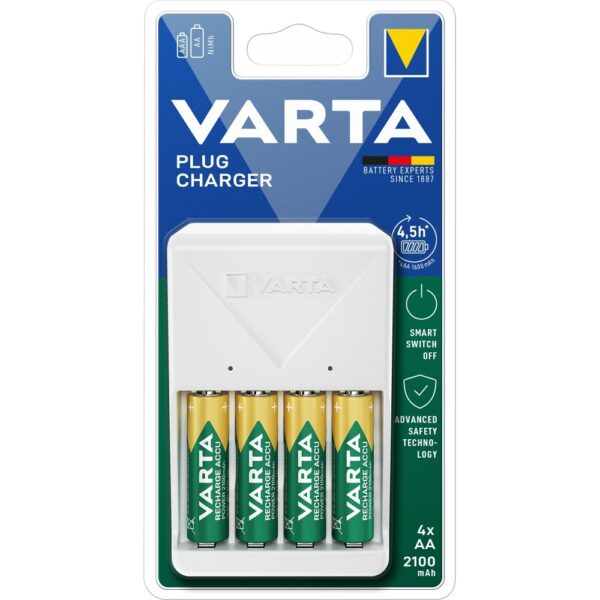 VARTA PLUG CHARGER 57657 + 4 x rechargeable battery R6 (AA) 2100 mAh