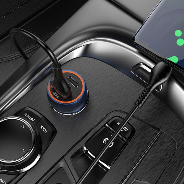 HOCO car charger USB A + Type C + cable USB A to Type C PD QC3.0 3A 20W Z46A sapphire blue – Bild 5