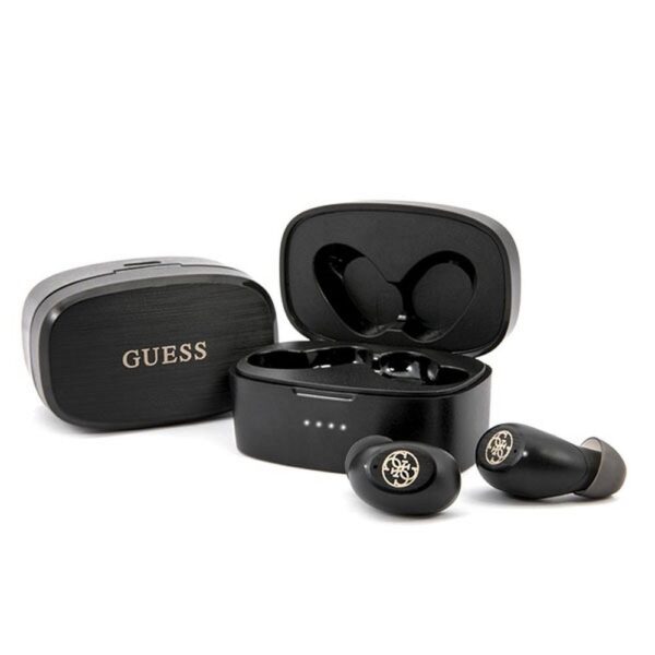 Bluetooth Earphones Stereo TWS GUESS V5.0 4H MUSIC TIME with docking station black ( GUTWSJL4GBK )
