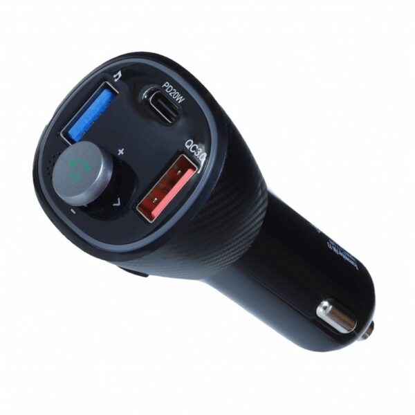 ART transmiter FM bluetooth 5.0 + USB A QC3.0 + Typ C (total 30W) FM-73 black – Bild 2