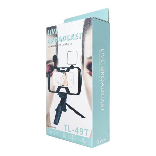 Combo selfie with tripod for live broadcast with LED flash and micro and remote control TL-49T – Bild 4