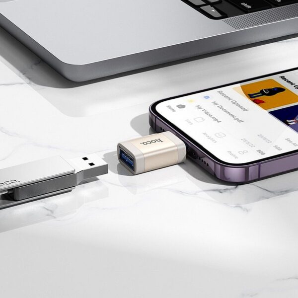 HOCO adapter OTG Lightning (male) to USB A (female) UA31A gray – Bild 2