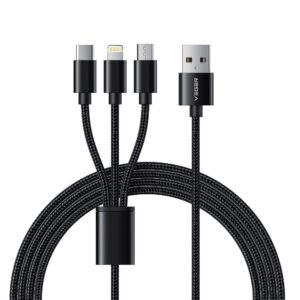 VEGER cable 3in1 USB A to Lightning / Type C / Micro USB 2A 12W V303 1,2 m black