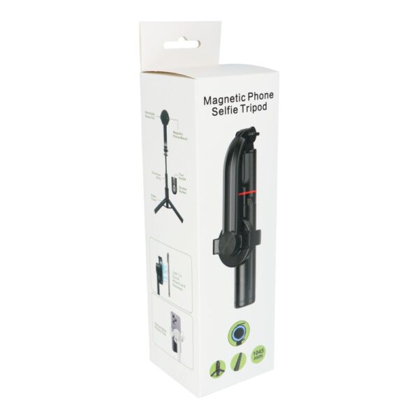Combo selfie stick with tripod and remote control bluetooth compatybile with MagSafe SSTR-C09 white – Bild 5