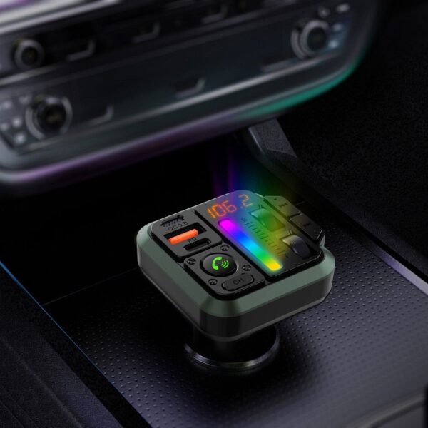 BLUE STAR transmitter FM bluetooth QC3.0 PD 20W AutoBeat MT04B black – Bild 2