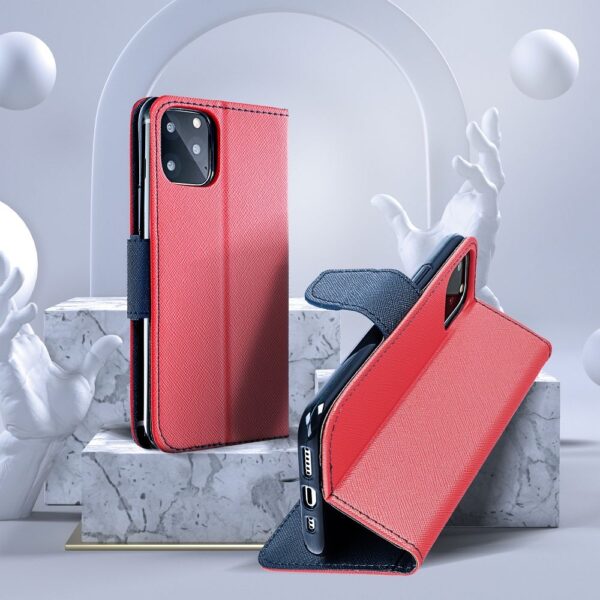 FANCY Book case for IPHONE 16 red / navy – Bild 3