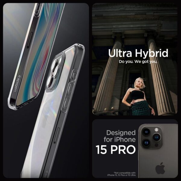 SPIGEN case ULTRA HYBRID for IPHONE 15 Pro space crystal – Bild 4