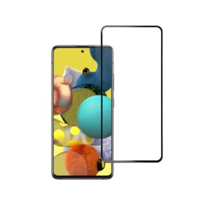 Tempered Glass Blue Star - SAMSUNG A51 Full Face (full glue with frame/small size) - black Tempered Glass Blue Star