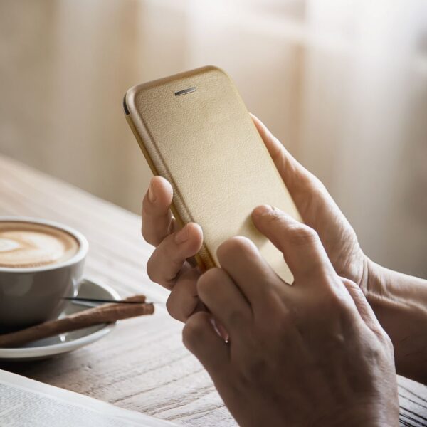 ELEGANCE book case for IPHONE 14 gold – Bild 2