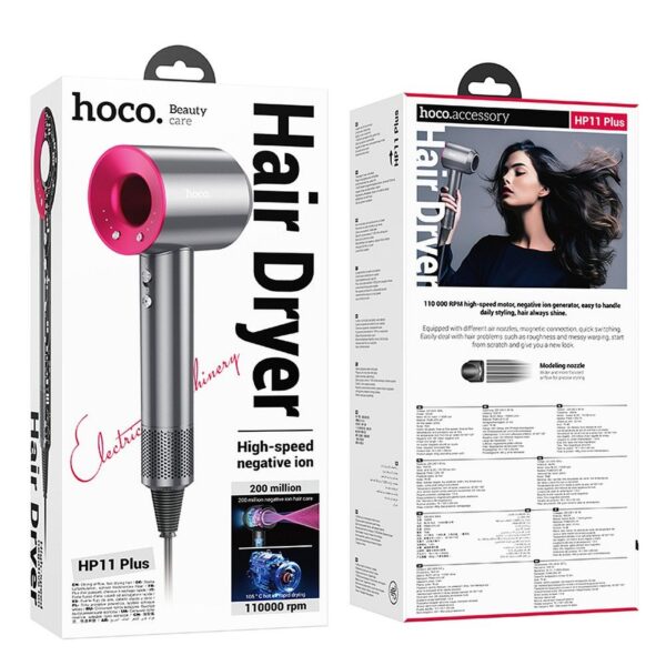 HOCO negative ion hair dryer HP11 Plus rose red – Bild 3