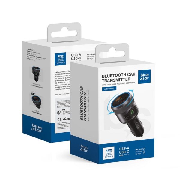 BLUE STAR transmitter FM bluetooth QC3.0 PD 42W AutoHarmony C81 grey