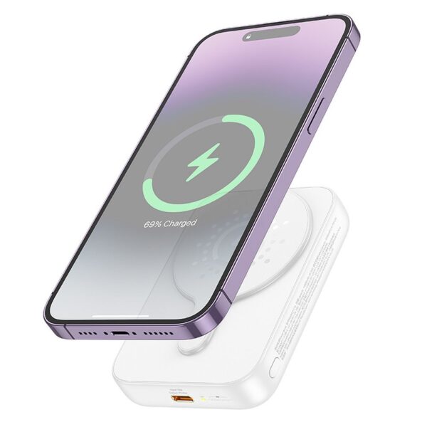 HOCO powerbank 10 000 mAh compatible with MagSafe PD QC3.0 2A 20W J117A white – Bild 2