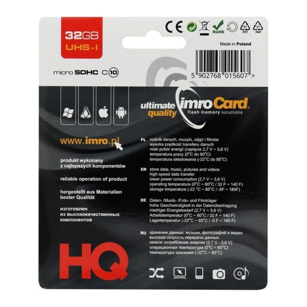 IMRO memory card microSD 32GB 100MB/s class10 UHS I – Bild 2