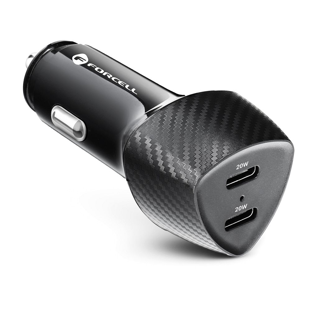 FORCELL CARBON car charger Type C 3.0 PD20W + Type C 3.0 PD20W CC50-2C black (Total 40W) – Bild 5