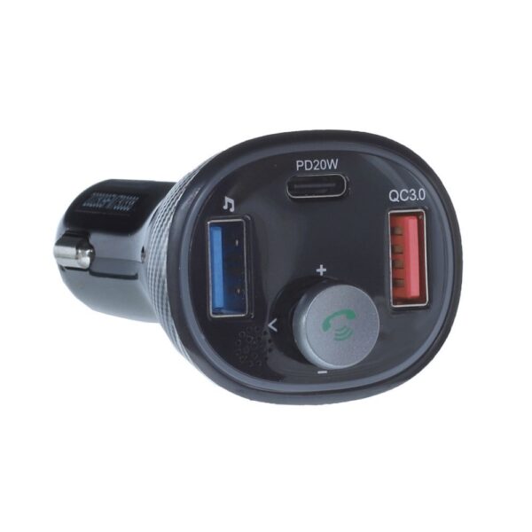 ART transmiter FM bluetooth 5.0 + USB A QC3.0 + Typ C (total 30W) FM-73 black – Bild 3