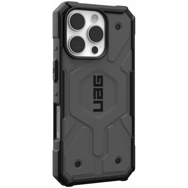Case (UAG) Urban Armor Gear Pathfinder compatible with MagSafe for IPHONE 16 Pro silver – Bild 3