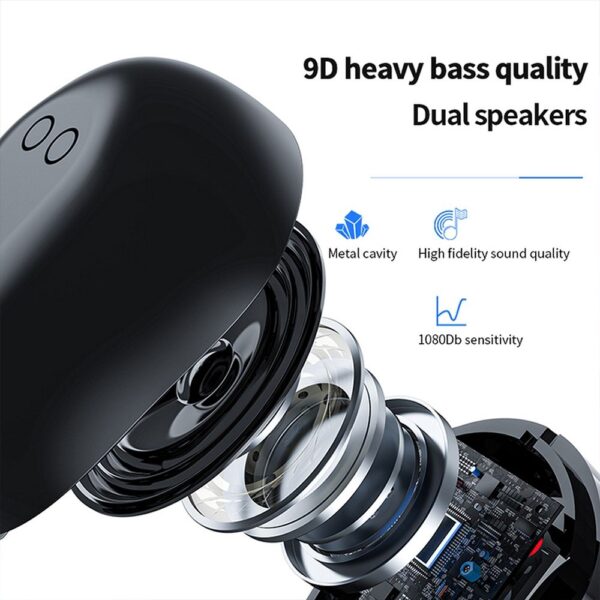Wireless headset stereo TWS M9 + docking station white – Bild 2