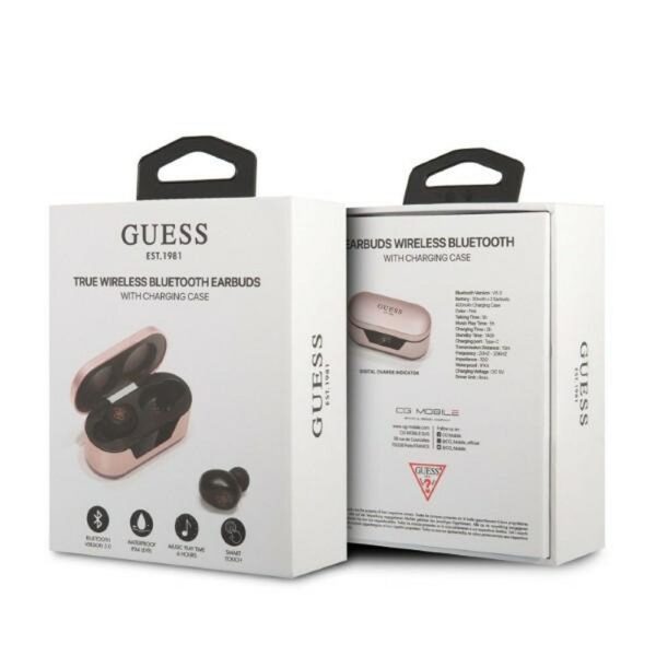 Bluetooth Earphones Stereo TWS GUESS Digital BT5 Classic with docking station / pink (GUTWST31EP) – Bild 4