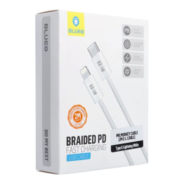 BLUEO cable Type C to Lightning QC4.0 60MB/S PD60W 2M white – Bild 2