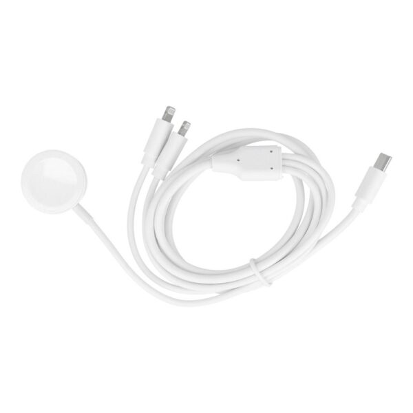 Cable 3in1 Type C to 2 x Lightning / Apple Watch 3W 2A C3168 1,2 m white – Bild 3