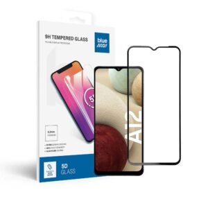 Tempered Glass Blue Star - SAMSUNG A12 Full Face (full glue with frame/small size) - black Tempered Glass Blue Star