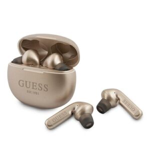 Bluetooth Earphones Stereo TWS GUESS V5.0 4H MUSIC TIME with docking station gold ( GUTWS1CGO )