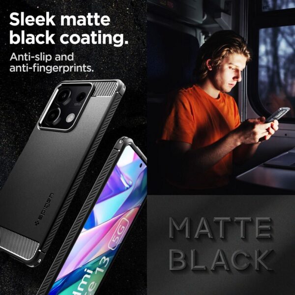 SPIGEN case RUGGED ARMOR case for XIAOMI REDMI NOTE 13 5G matte black – Bild 4