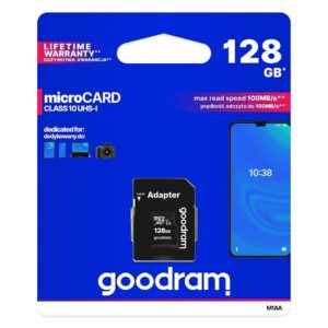 GOODRAM memory card microSD 128GB 100MB/s class 10 UHS I with adapter SD