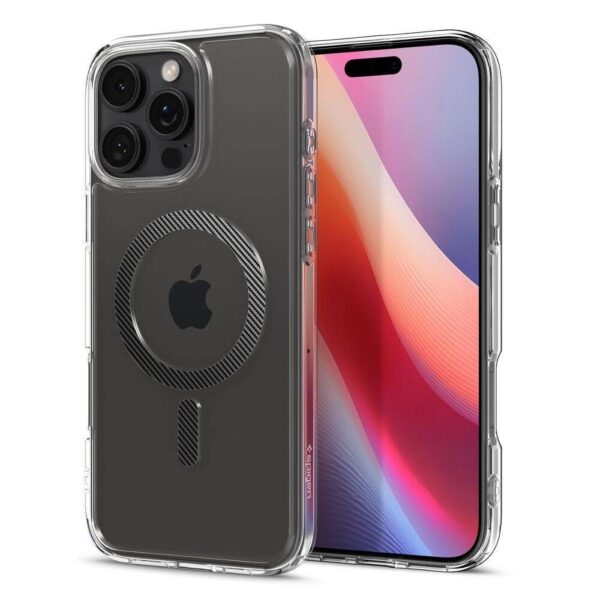 SPIGEN case ULTRA HYBRID MAG compatible with MagSafe for IPHONE 16 Pro carbon fiber – Bild 3