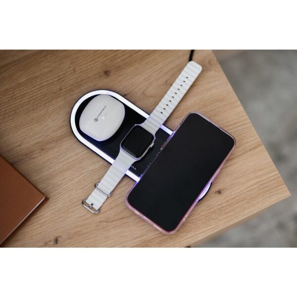 FORCELL F-ENERGY Ellipse wireless charger 3in1 compatible with Apple Qi QC 15W black – Bild 4