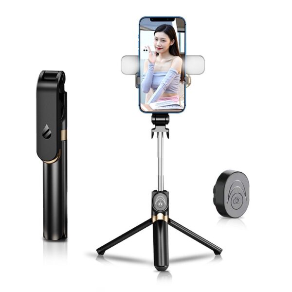 Selfie stick LED tripod + remote control black SSTR-20