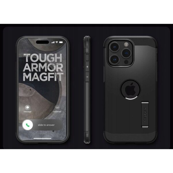 SPIGEN case TOUGH ARMOR MAG compatible with MagSafe for IPHONE 16 Pro Max black – Bild 2