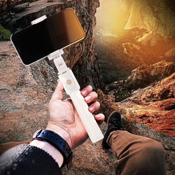 Combo selfie stick with tripod and remote control bluetooth white K07 – Bild 4