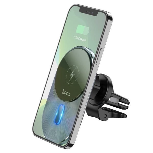 HOCO car holder with wireless charging compatible with MagSafe for air vent 15W CA91 gray – Bild 5