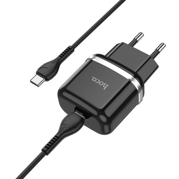 HOCO travel charger Type C + cable Type C to Type C PD QC3.0 20W N24 black – Bild 2