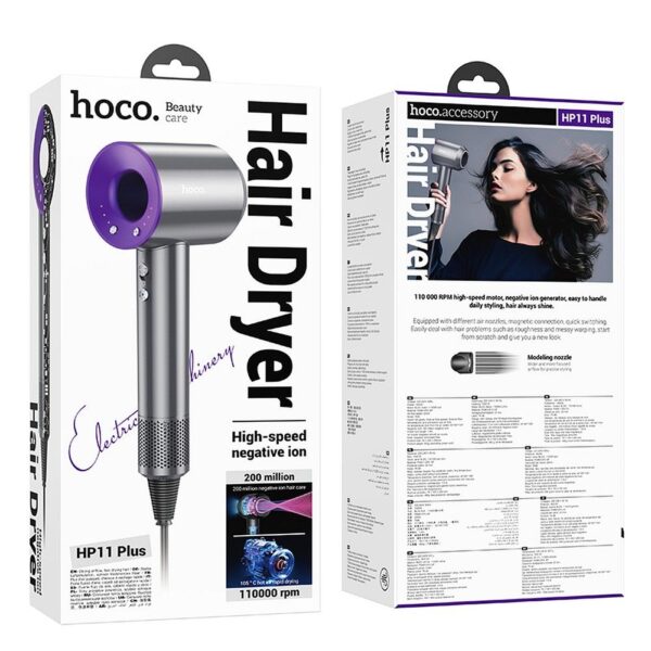 HOCO negative ion hair dryer HP11 Plus purple – Bild 4