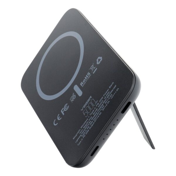VEGER powerbank 5 000 mAh with wireless charging compatible with MagSafe PD QC3.0 2A 20W MagOn Kick (V0553P / W0553P) black