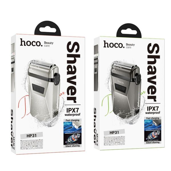 HOCO zinc alloy double razor shaver IPX7 HP31 metal gray – Bild 3