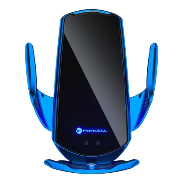 FORCELL car holder with wireless charging automatic sensor + magnetic adapters HS1 15W blue – Bild 4