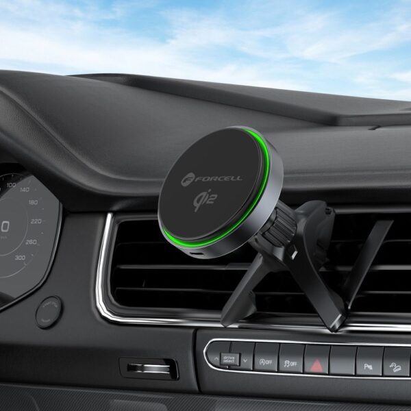 FORCELL F-GRIP Rapid Charge car holder with Qi2 15W wireless charging compatible with MagSafe black – Bild 4