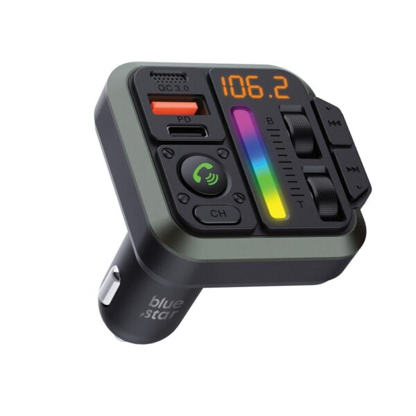 BLUE STAR transmitter FM bluetooth QC3.0 PD 20W AutoBeat MT04B black – Bild 4