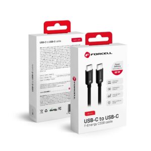 FORCELL F-ENERGY C338 cable Type C to Type C PD QC4.0 3A 60W 0,25 m black