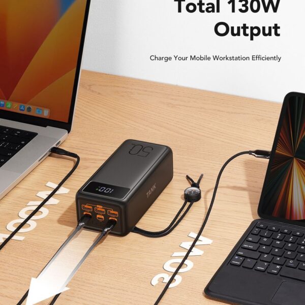 VEGER powerbank 56 000 mAh PD QC3.0 5A 130W Tank Boost (W5001C) black – Bild 2