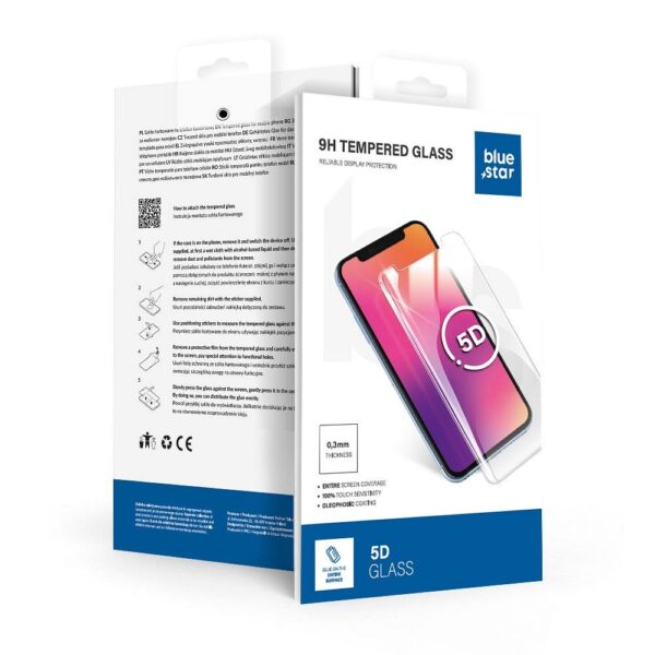 Tempered Glass Blue Star - APP IPHONE 6 5D Full Cover black tempered glass – Bild 4