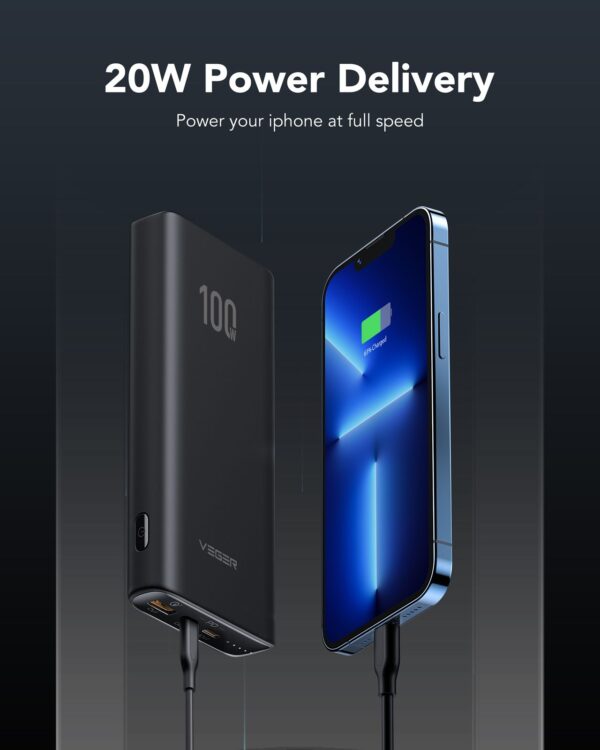 VEGER powerbank 20 000 mAh PD QC3.0 5A 100W T100 (W2032C-100) black – Bild 5