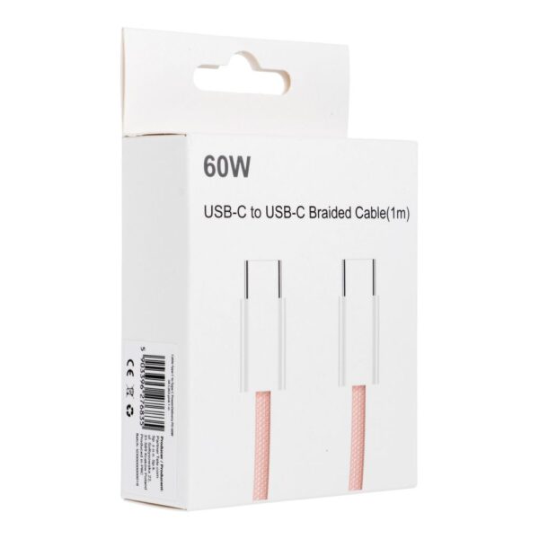 Cable Type C to Type C PD QC3.0 3A 60W C263 1 m pink – Bild 2